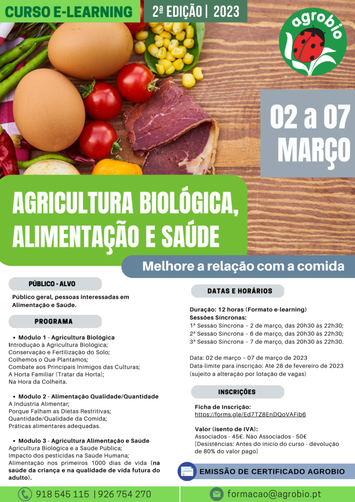 Agricultura biológica; Alimentação; Saúde
