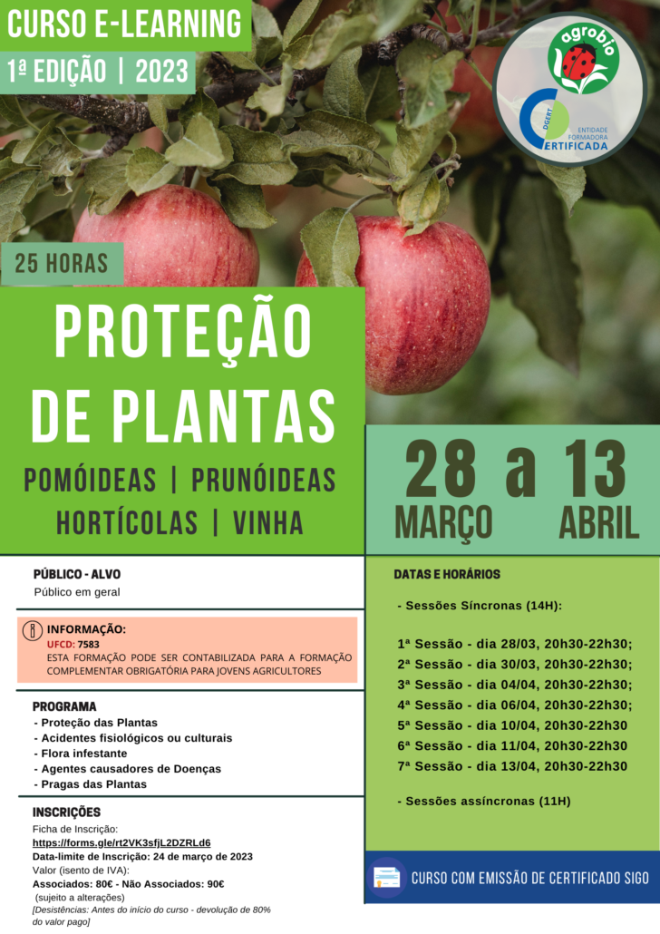 AGROBIO, Agricultura biológica; Proteção de Plantas Pomóideas | Prunóideas | Hortícolas| Vinha