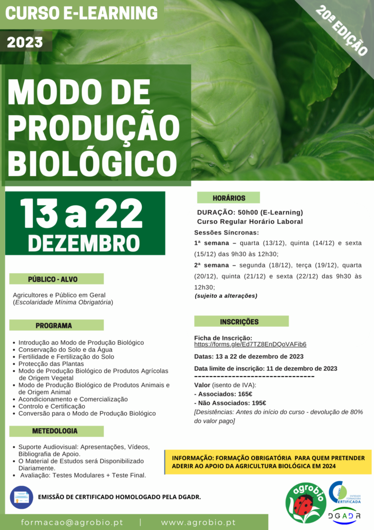 AGROBIO, Agricultura biológica;Introdução à Agricultura Biológica